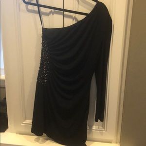 Gianni Bini black one shoulder dress